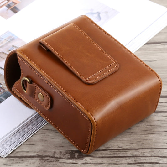 Full Body Camera Buckle Lock PU Leather Case Bag with Hand Strap & Neck Strap for Canon G7X II / G9X Mark II, Sony RX100 / M2(Brown) by buy2fix