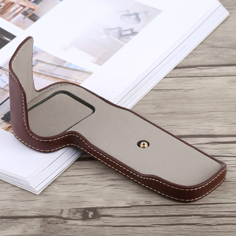 1/4 inch Thread PU Leather Camera Half Case Base for Canon EOS 5D Mark IV / 5D Mark III(Coffee) - Half Case by buy2fix | Online Shopping UK | buy2fix