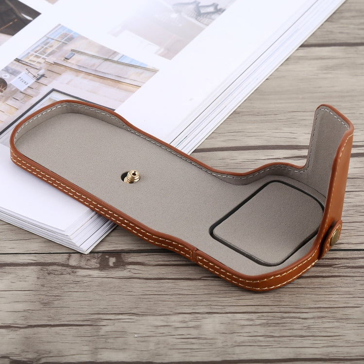 1/4 inch Thread PU Leather Camera Half Case Base for Canon EOS 5D Mark IV / 5D Mark III(Brown) - Half Case by buy2fix | Online Shopping UK | buy2fix