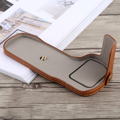 1/4 inch Thread PU Leather Camera Half Case Base for Canon EOS 5D Mark IV / 5D Mark III(Brown) - Half Case by buy2fix | Online Shopping UK | buy2fix