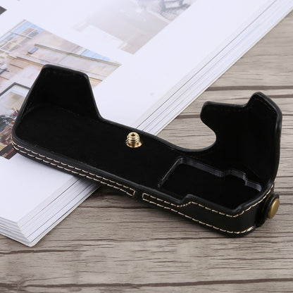 1/4 inch Thread PU Leather Camera Half Case Base for Olympus EM5 / EM5 Mark II (Black) - Half Case by buy2fix | Online Shopping UK | buy2fix