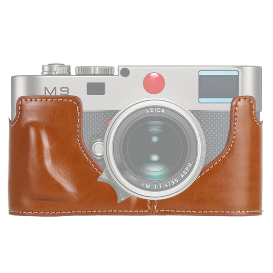 1/4 inch Thread PU Leather Camera Half Case Base for Leica M9 (Brown) - Half Case by buy2fix | Online Shopping UK | buy2fix