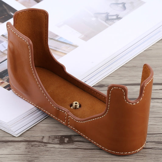 1/4 inch Thread PU Leather Camera Half Case Base for Leica M9 (Brown) - Half Case by buy2fix | Online Shopping UK | buy2fix