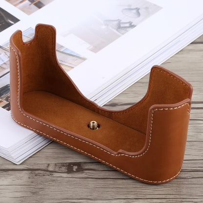 1/4 inch Thread PU Leather Camera Half Case Base for Leica M9 (Brown) - Half Case by buy2fix | Online Shopping UK | buy2fix