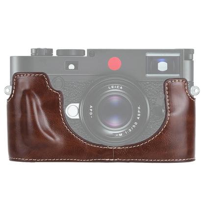1/4 inch Thread PU Leather Camera Half Case Base for Leica M10 (Coffee) - Half Case by buy2fix | Online Shopping UK | buy2fix