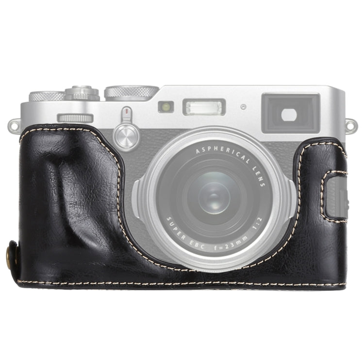 1/4 inch Thread PU Leather Camera Half Case Base for FUJIFILM X100F (Black) - Half Case by buy2fix | Online Shopping UK | buy2fix