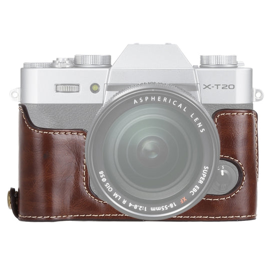 1/4 inch Thread PU Leather Camera Half Case Base for FUJIFILM X-T10 / X-T20 (Coffee) - Half Case by buy2fix | Online Shopping UK | buy2fix