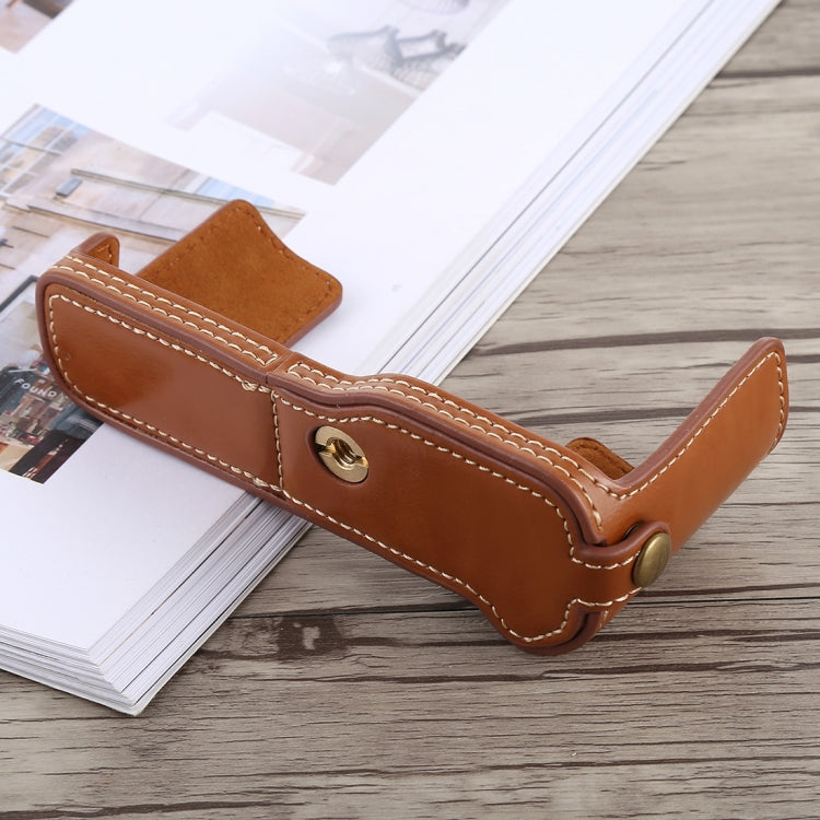 1/4 inch Thread PU Leather Camera Half Case Base for FUJIFILM X-T10 / X-T20 (Brown) - Half Case by buy2fix | Online Shopping UK | buy2fix