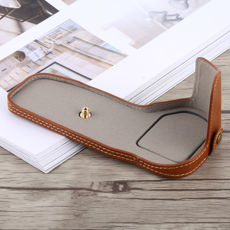 1/4 inch Thread PU Leather Camera Half Case Base for Canon EOS 6D /  6D Mark II (Brown) - Half Case by buy2fix | Online Shopping UK | buy2fix