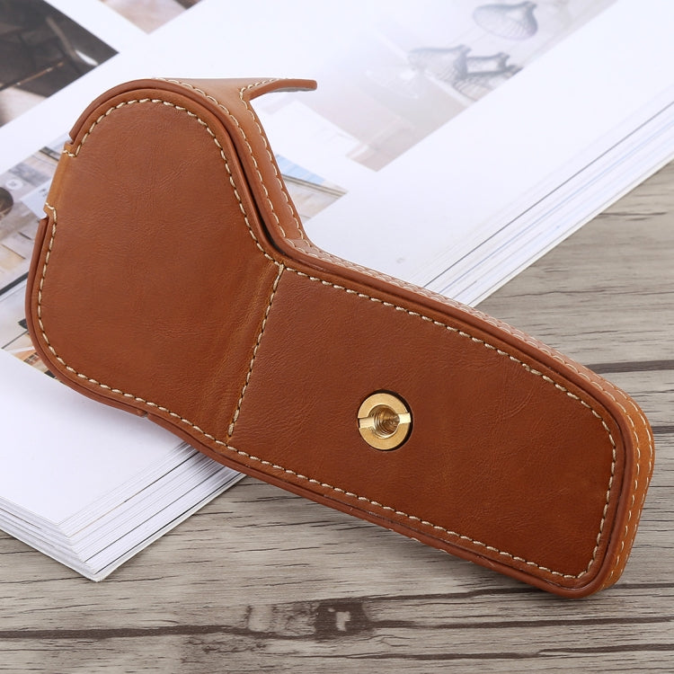 1/4 inch Thread PU Leather Camera Half Case Base for Canon EOS 6D /  6D Mark II (Brown) - Half Case by buy2fix | Online Shopping UK | buy2fix
