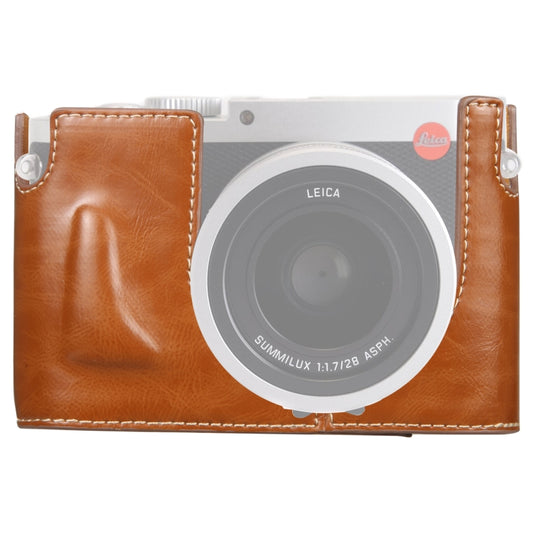 1/4 inch Thread PU Leather Camera Half Case Base for Leica Q (Typ 116)(Brown) - Half Case by buy2fix | Online Shopping UK | buy2fix