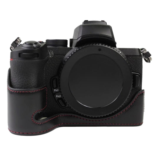 1/4 inch Thread PU Leather Camera Half Case Base for Nikon Z50(Black) - Half Case by buy2fix | Online Shopping UK | buy2fix