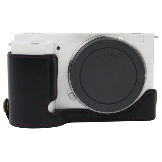 1/4 inch Thread PU Leather Camera Half Case Base for Sony ZV-E10 / ZV-E10L (Black) - Half Case by buy2fix | Online Shopping UK | buy2fix