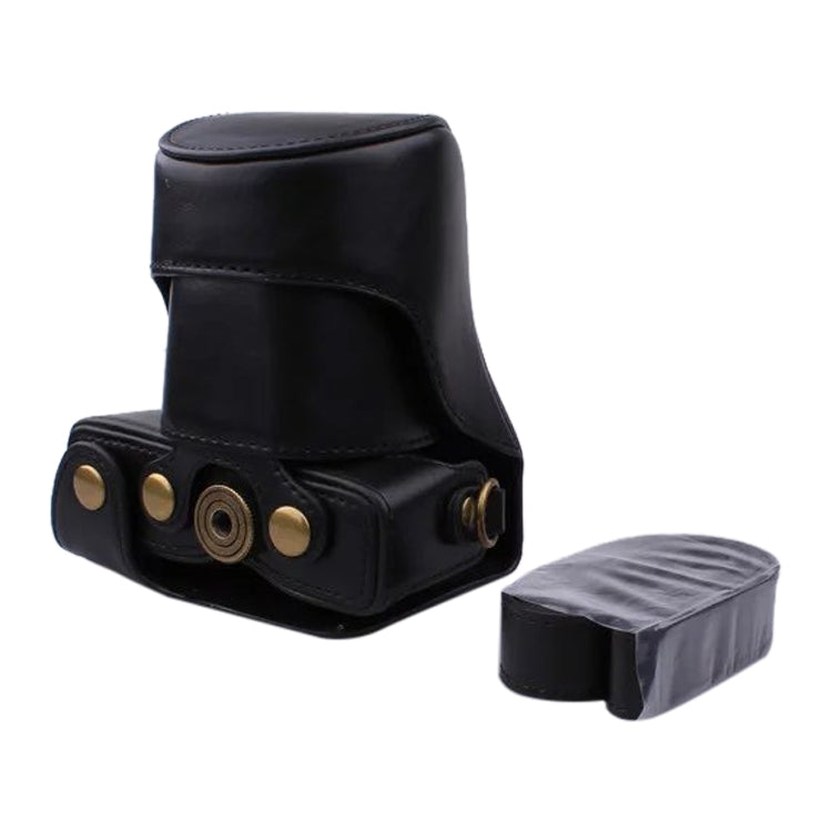 Full Body Camera PU Leather Case Bag with Strap for Canon EOS M200 (15-55mm Lens) (Black) by buy2fix