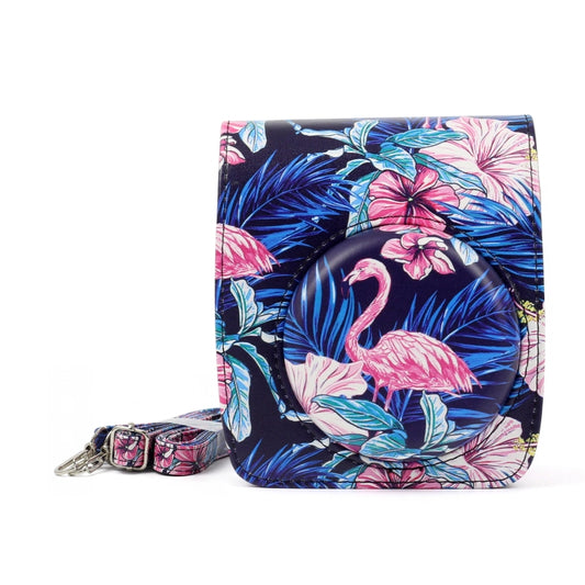 Flamingo Pattern PU Leather Protective Camera Case Bag For FUJIFILM Instax Mini90 Camera - Leather Bag by buy2fix | Online Shopping UK | buy2fix