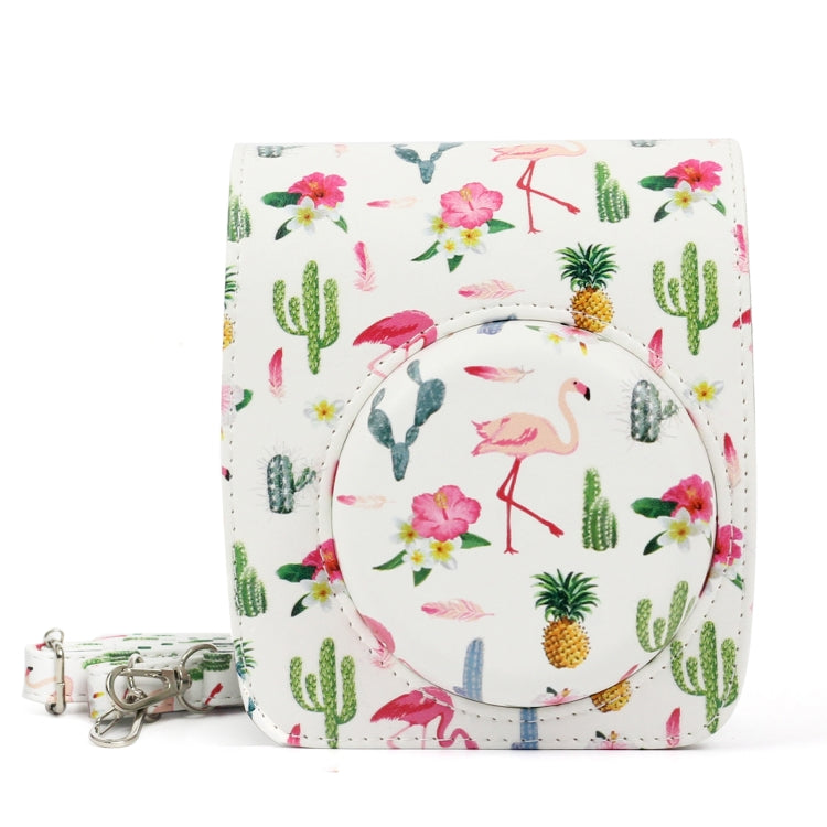 Flamingo Cactus Pattern PU Leather Protective Camera Case Bag For FUJIFILM Instax Mini90 Camera by buy2fix