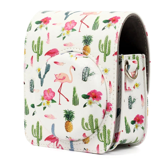 Flamingo Cactus Pattern PU Leather Protective Camera Case Bag For FUJIFILM Instax Mini90 Camera by buy2fix