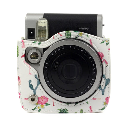 Flamingo Cactus Pattern PU Leather Protective Camera Case Bag For FUJIFILM Instax Mini90 Camera by buy2fix