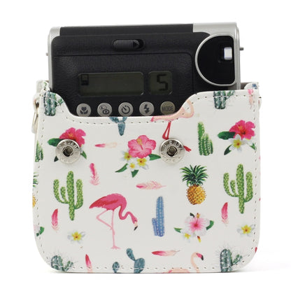 Flamingo Cactus Pattern PU Leather Protective Camera Case Bag For FUJIFILM Instax Mini90 Camera by buy2fix