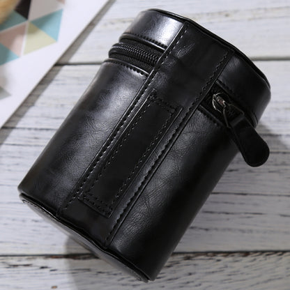 Medium Lens Case Zippered PU Leather Pouch Box for DSLR Camera Lens, Size: 13x9x9cm(Black) - Lens Bag by buy2fix | Online Shopping UK | buy2fix
