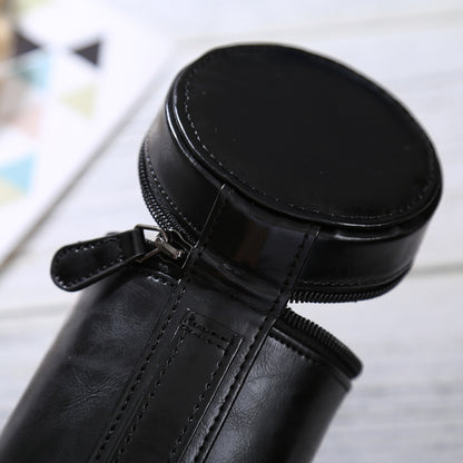 Medium Lens Case Zippered PU Leather Pouch Box for DSLR Camera Lens, Size: 13x9x9cm(Black) - Lens Bag by buy2fix | Online Shopping UK | buy2fix
