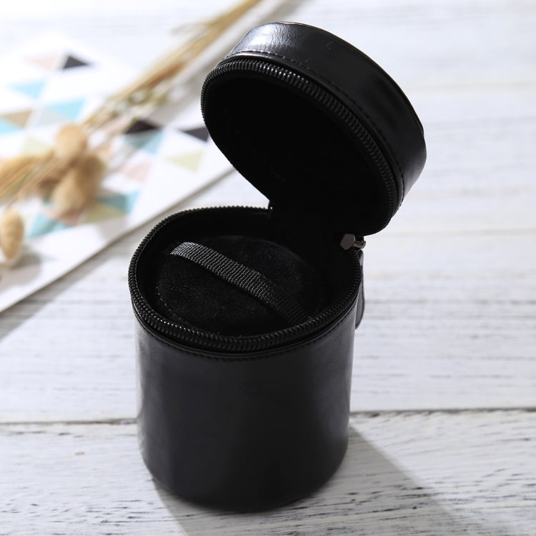 Small Lens Case Zippered PU Leather Pouch Box for DSLR Camera Lens, Size: 11x8x8cm(Black) - Lens Bag by buy2fix | Online Shopping UK | buy2fix