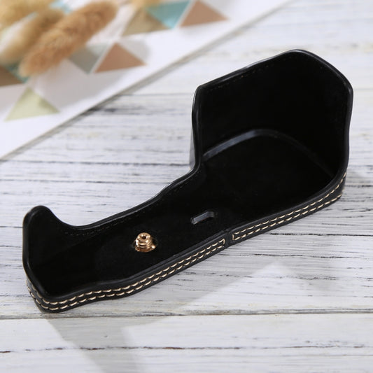 1/4 inch Thread PU Leather Camera Half Case Base for Sony ILCE-6000 / A6000(Black) - Half Case by buy2fix | Online Shopping UK | buy2fix