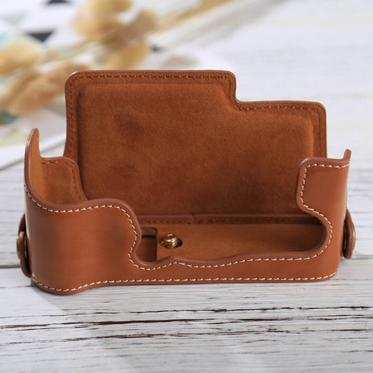 1/4 inch Thread PU Leather Camera Half Case Base for FUJIFILM X-E3(Brown) - Half Case by buy2fix | Online Shopping UK | buy2fix