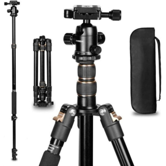 TRIOPO K2508S + B1S Trépied portable réglable en alliage d'aluminium avec rotule pour appareil photo reflex (or)
