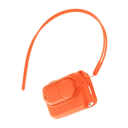 For Insta360 GO 3 Camera Body Charging Case Silicone Case with Lens Cap & Strap (Orange) by buy2fix