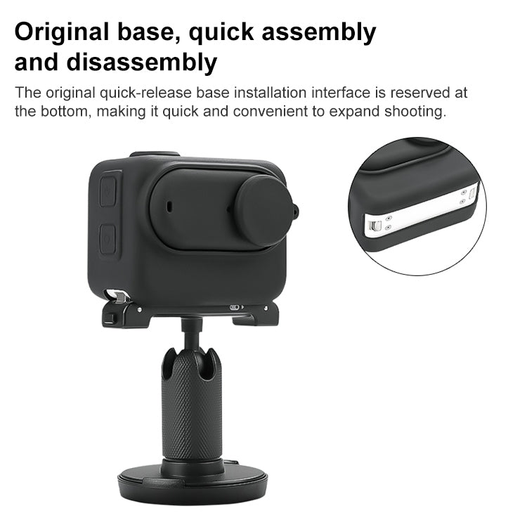 For Insta360 GO 3 Camera Body Charging Case Silicone Case with Lens Cap & Strap (Black) by buy2fix