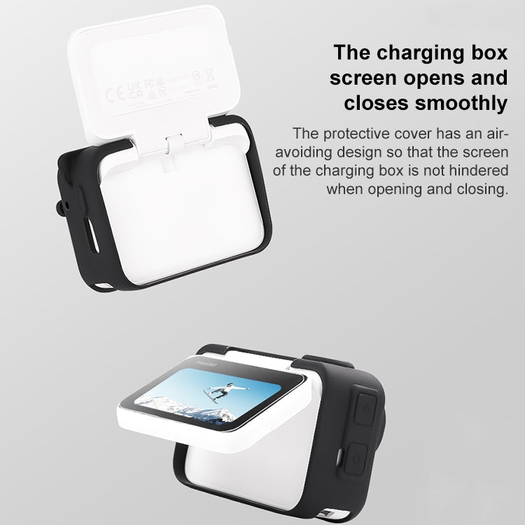 For Insta360 GO 3 Camera Body Charging Case Silicone Case with Lens Cap & Strap (Black) by buy2fix