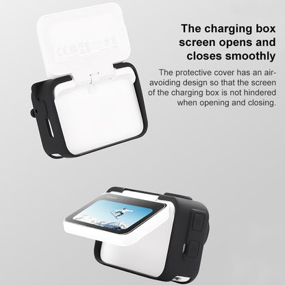 For Insta360 GO 3 Camera Body Charging Case Silicone Case with Lens Cap & Strap (Black) by buy2fix
