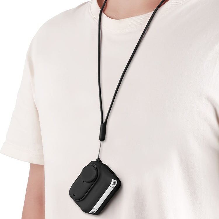 For Insta360 GO 3 Camera Body Charging Case Silicone Case with Lens Cap & Strap (Orange) by buy2fix