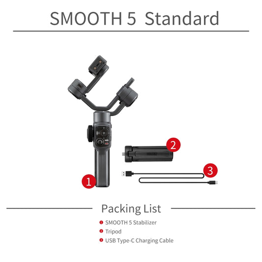 Smooth 5 3-Axis Smooth 5 Gimbal Phone Handheld Stabilizer - Handheld Gimbals by buy2fix | Online Shopping UK | buy2fix
