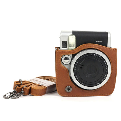 PU Leather Camera Protective bag for FUJIFILM Instax Mini 90 Camera, with Adjustable Shoulder Strap(Brown) by buy2fix