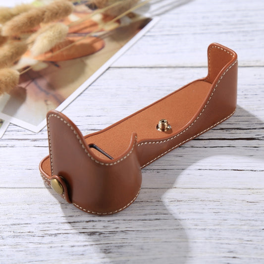 1/4 inch Thread PU Leather Camera Half Case Base for Sony A7S2 / A7R2 / A7K2 / A7 II(Brown) - Half Case by buy2fix | Online Shopping UK | buy2fix