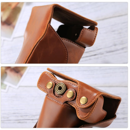 Full Body Camera PU Leather Case Bag with Strap for Canon EOS M6 (18-150mm Lens) (Brown) by buy2fix