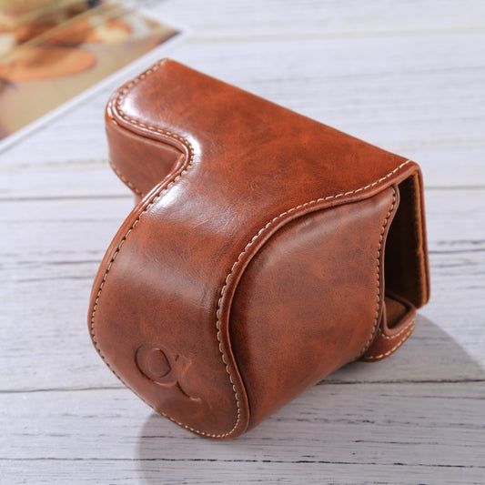 Full Body Camera PU Leather Case Bag with Strap for Sony A5100 / A5000 / NEX-3N (16-50mm / 40.5mm Lens)(Brown) - Leather Bag by buy2fix | Online Shopping UK | buy2fix