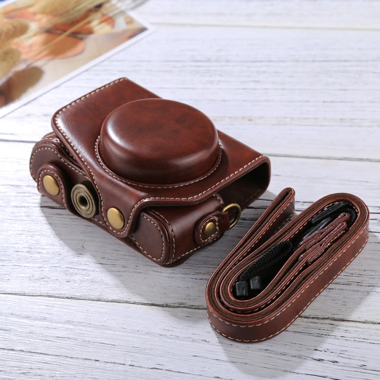 Full Body Camera PU Leather Camera Case Bag with Strap for Canon PowerShot G7 X Mark II (Coffee) by buy2fix