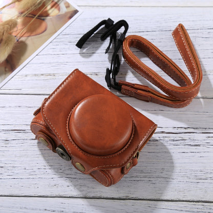 Full Body Camera PU Leather Camera Case Bag with Strap for Canon PowerShot G7 X Mark II (Brown) by buy2fix