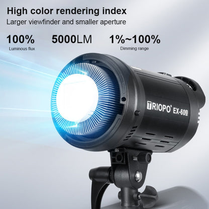 TRIOPO EX-60W Studio Flash Built-in Dissipate Heat System with EX-60III LED Single Light - Shoe Mount Flashes by TRIOPO | Online Shopping UK | buy2fix
