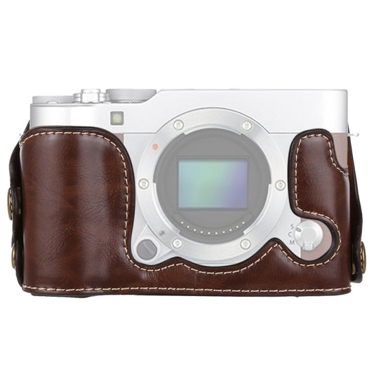 1/4 inch Thread PU Leather Camera Half Case Base for FUJIFILM X-A3 / X-A10(Coffee) - Half Case by buy2fix | Online Shopping UK | buy2fix
