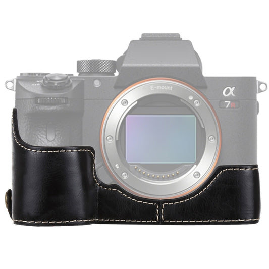 1/4 inch Thread PU Leather Camera Half Case Base for Sony ILCE-A9 / A9 / A7RIII(Black) - Half Case by buy2fix | Online Shopping UK | buy2fix