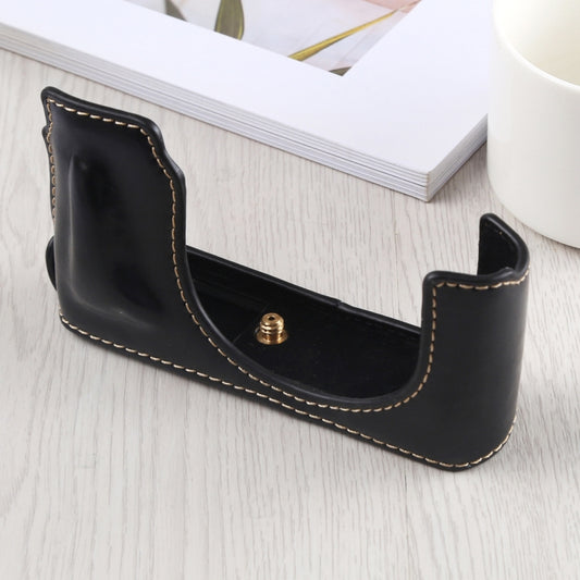 1/4 inch Thread PU Leather Camera Half Case Base for Leica DLUX TYP 109 (Black) - Half Case by buy2fix | Online Shopping UK | buy2fix