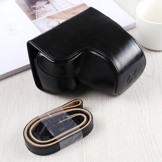 Full Body Camera PU Leather Case Bag with Strap for Sony A6400 / ILCE-A6400 (Black) - Leather Bag by buy2fix | Online Shopping UK | buy2fix