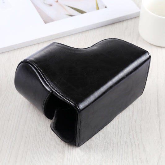 Full Body Camera PU Leather Case Bag with Strap for Sony A6400 / ILCE-A6400 (Black) by buy2fix