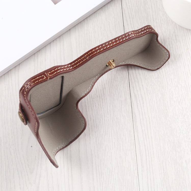 1/4 inch Thread PU Leather Camera Half Case Base for Nikon Z6 / Z7 (Coffee) by buy2fix