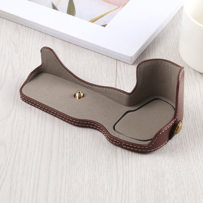 1/4 inch Thread PU Leather Camera Half Case Base for Canon EOS R (Coffee) - Half Case by buy2fix | Online Shopping UK | buy2fix