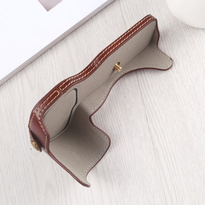 1/4 inch Thread PU Leather Camera Half Case Base for Canon EOS R (Coffee) - Half Case by buy2fix | Online Shopping UK | buy2fix